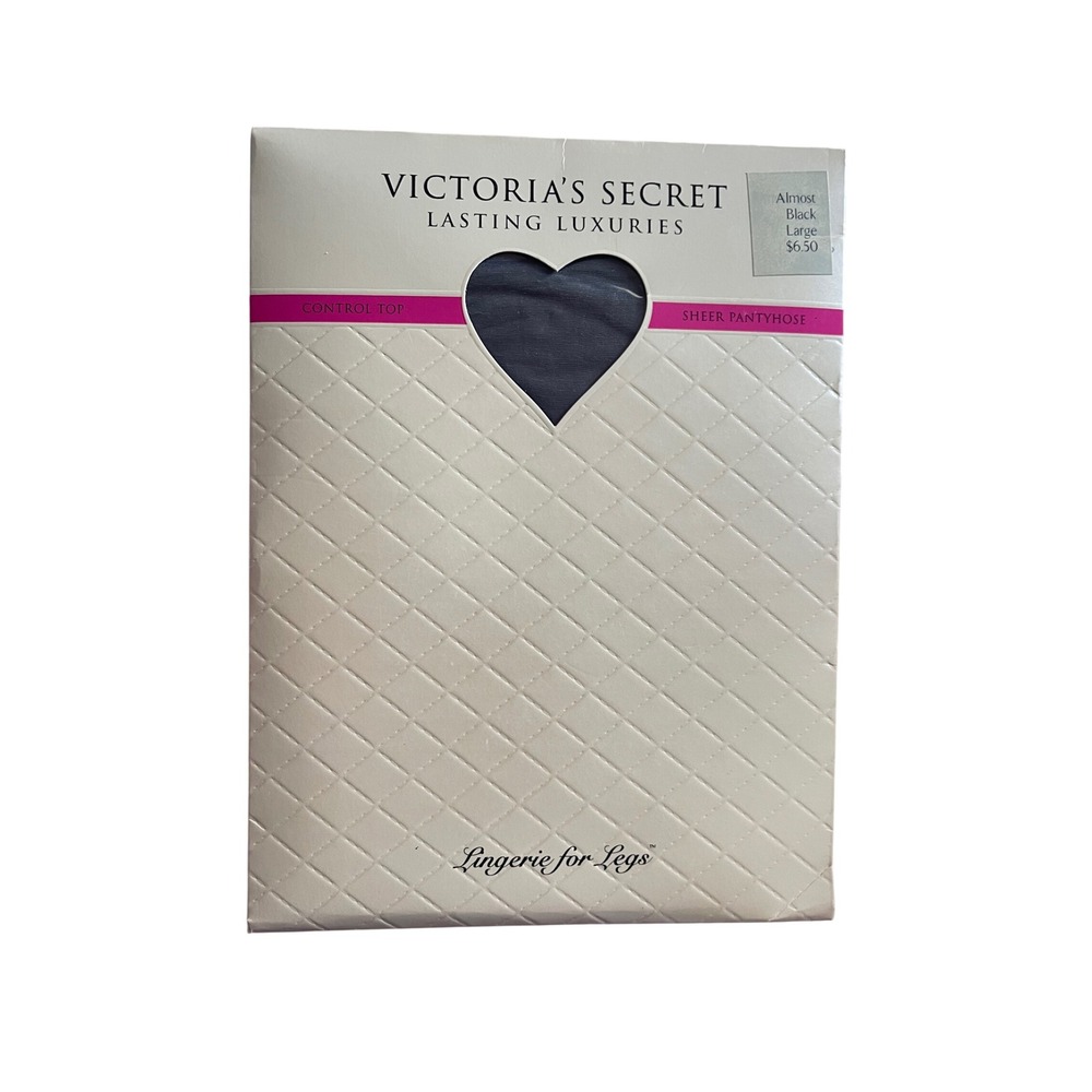 Vintage Victoria's Secret Lasting Luxuries Sheer Control Top Pantyhose Black L